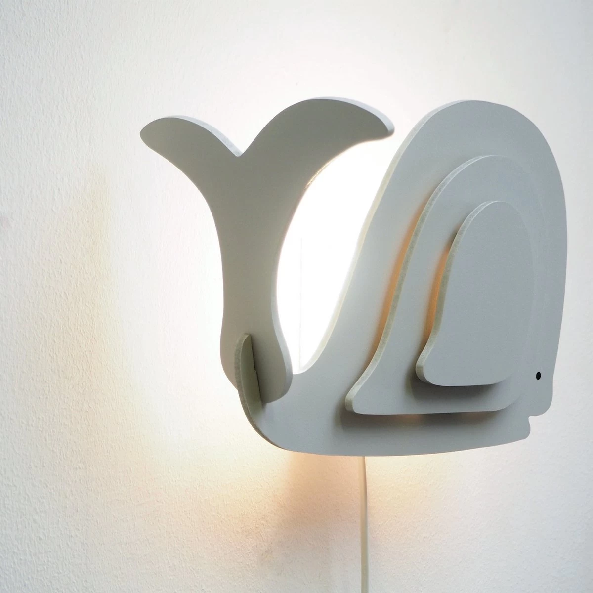Arnhout Lief Wandlampje Walvis Grijs Voor Baby En Kinderkamer - Afbeelding 2