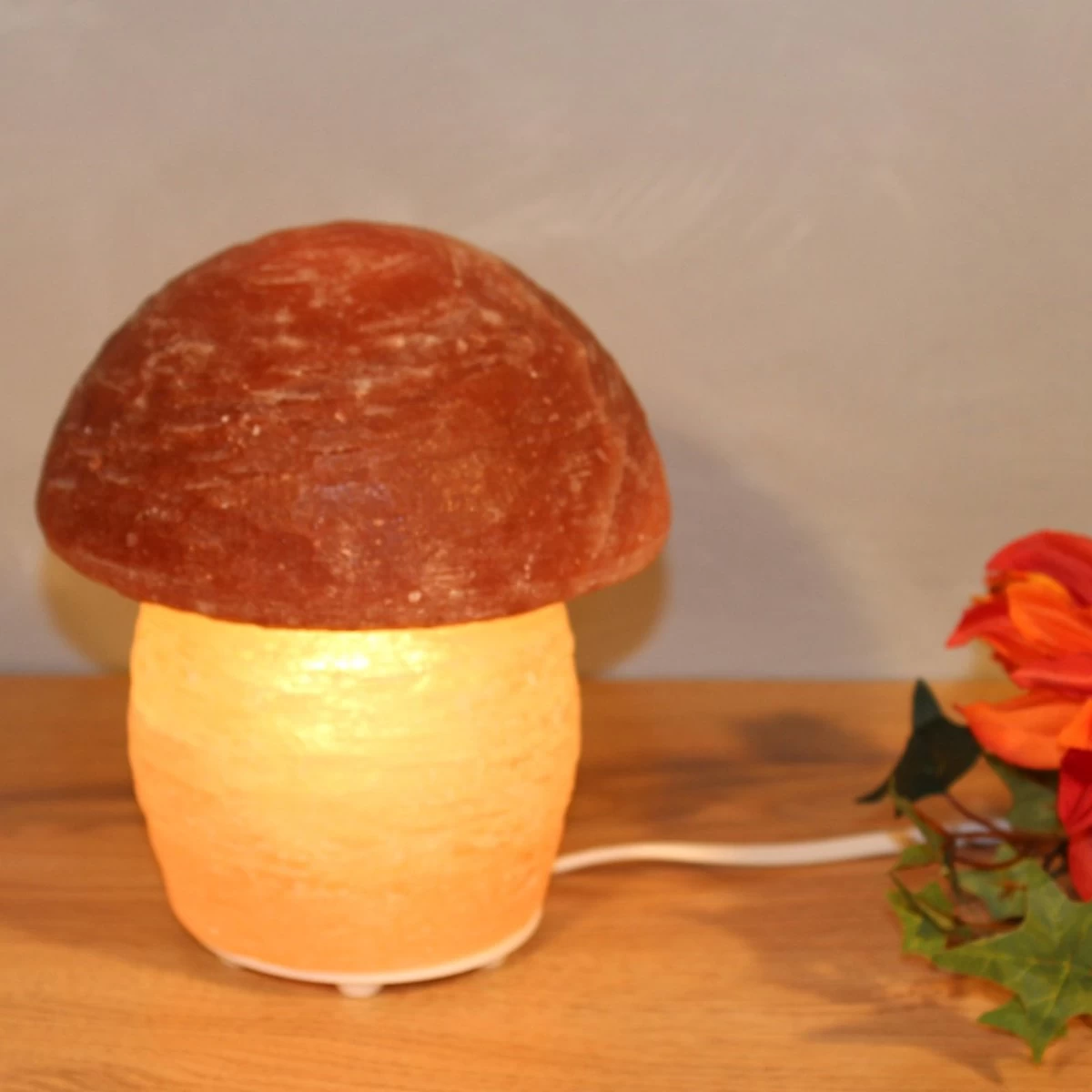 Himalaya Salt Dreams - Zoutlamp Paddenstoel - Handgemaakt Van Zoutkristal - Afbeelding 2