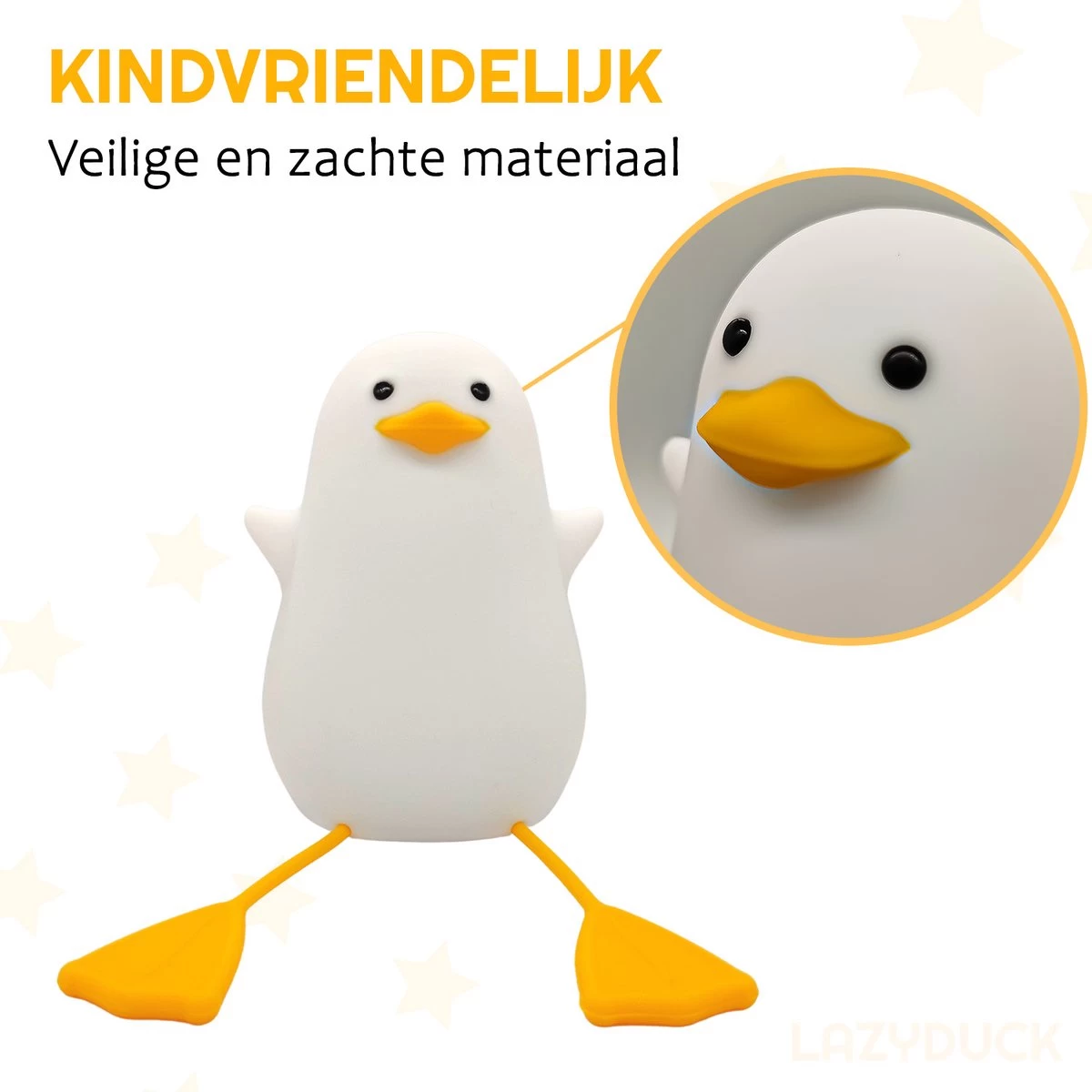 LAZYDUCK® Eend Nachtlampje - Dimbaar - Timer - Oplaadbaar - Nachtlampje Kinderen - Nachtlampje Baby - Afbeelding 2