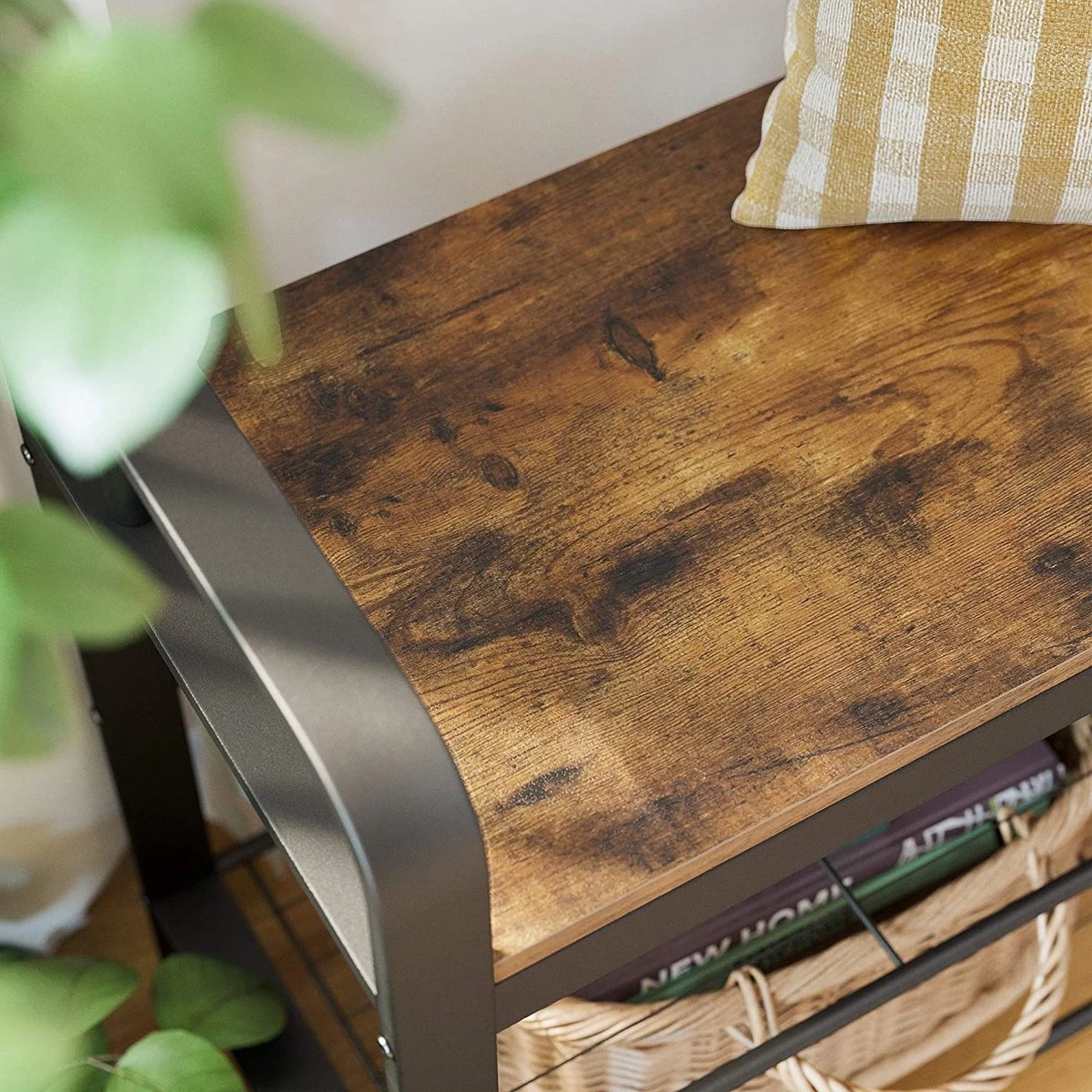 LIVILO - Garderoberek Met Kapstok - Schoenenrek - Industrieel - 183HX72B CM - Zwart - Afbeelding 9