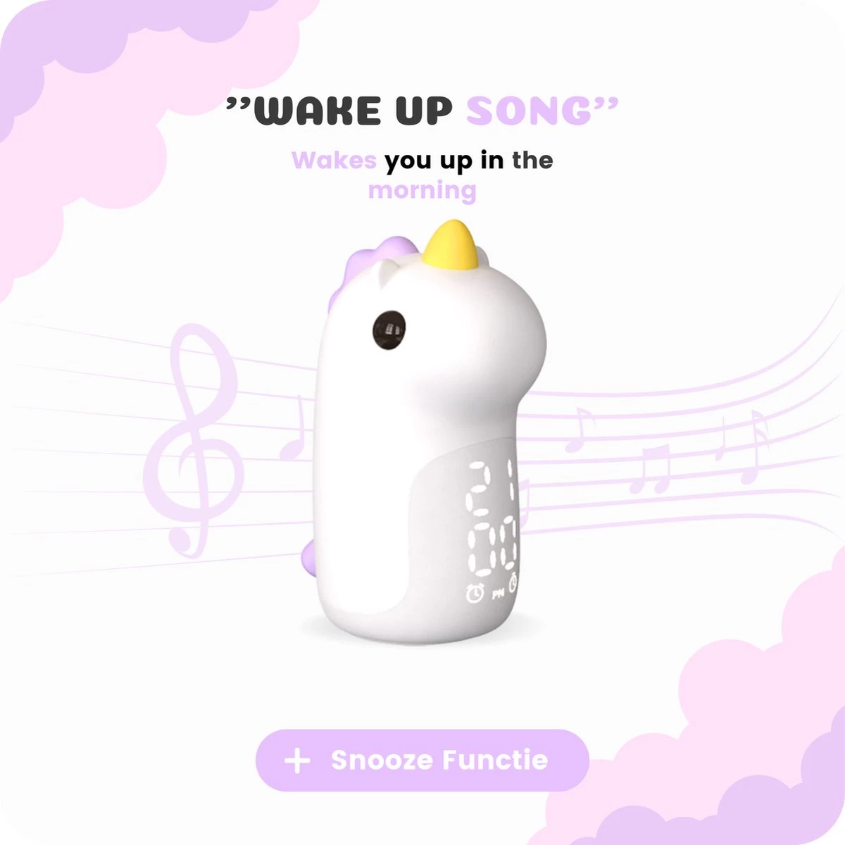 Unicorn Slaaptrainer - Eenhoorn Kinderwekker - Nachtlampje - Dream Purple - Afbeelding 5