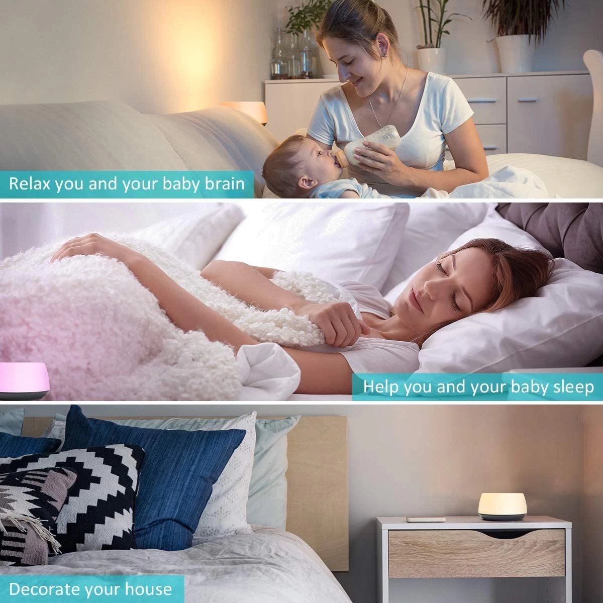 Merkloos Slaaptrainer - Slaaphulp - Baby Slaaphulp - Witte Ruis Baby - Relaxgeluid - Muziekdoos - Slaap Geluidsmachine - Nachtlamp - Slapen - Rust - Rustgevend - Kalmerend - Slaap - Kinderen - Volwassenen - Afbeelding 14