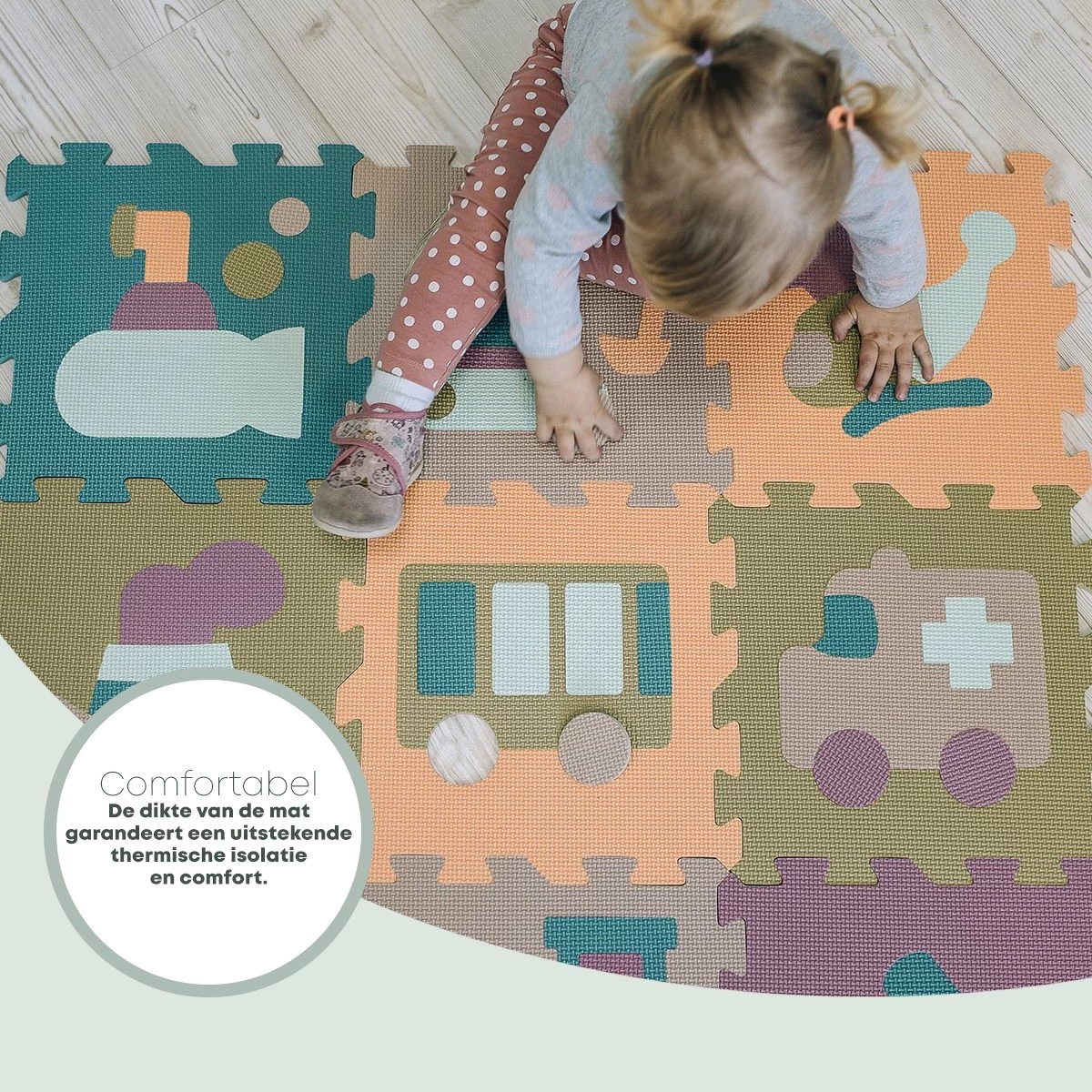 Free2Play By FreeON Speelkleed - Speelmat - Foam Puzzelmat - Voertuigen - Afbeelding 3