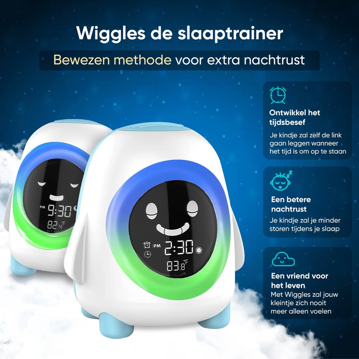 MOONIE'S® - Wiggles De Slaaptrainer - Slaaptrainer Kinderen - Slaapwekker - Kinderwekker - Nachtlampje - Afbeelding 2