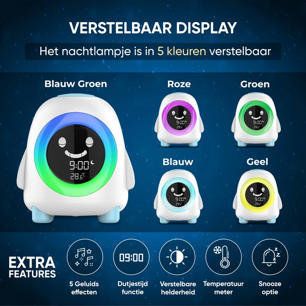 MOONIE'S® - Wiggles De Slaaptrainer - Slaaptrainer Kinderen - Slaapwekker - Kinderwekker - Nachtlampje - Afbeelding 5