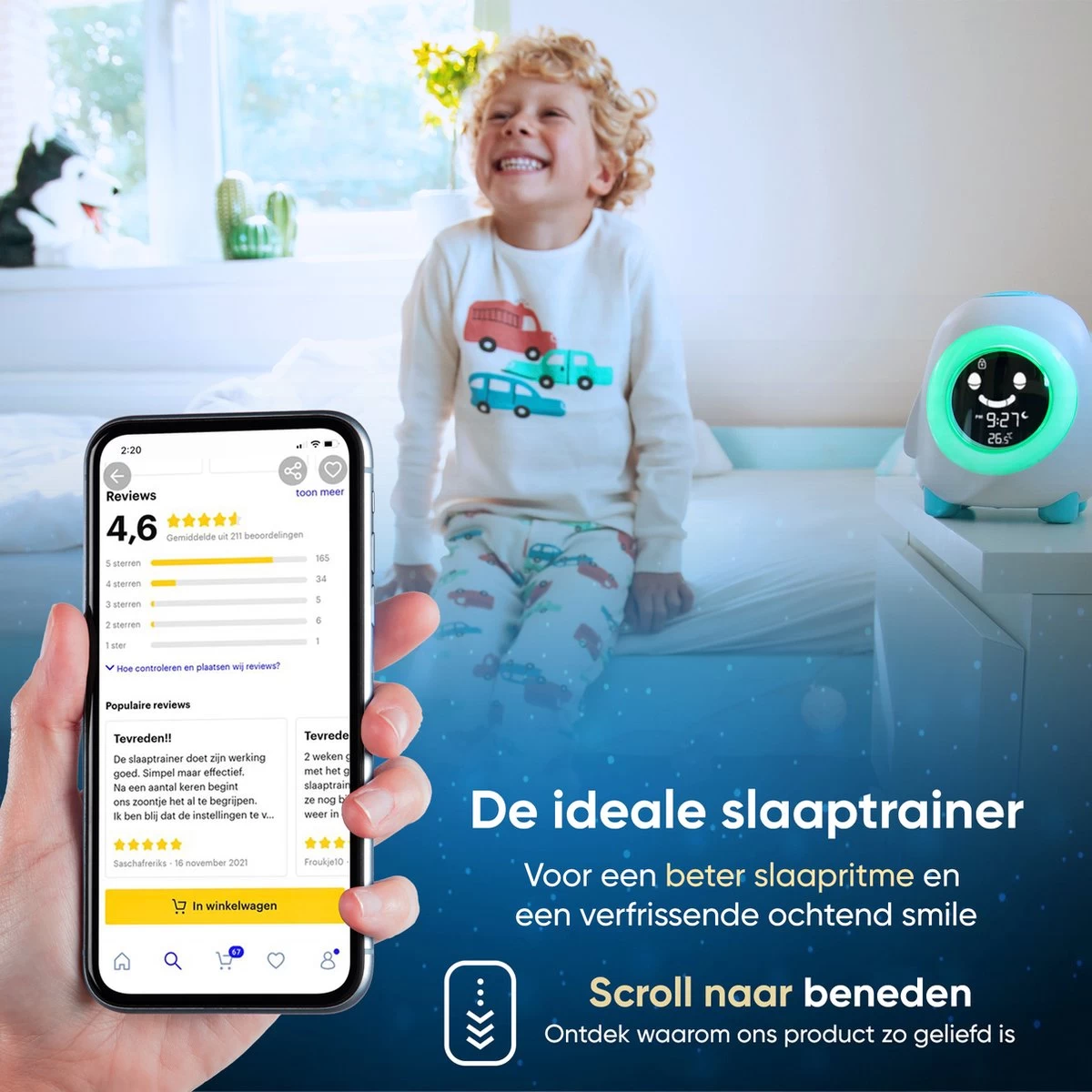 MOONIE'S® - Wiggles De Slaaptrainer - Slaaptrainer Kinderen - Slaapwekker - Kinderwekker - Nachtlampje - Afbeelding 8