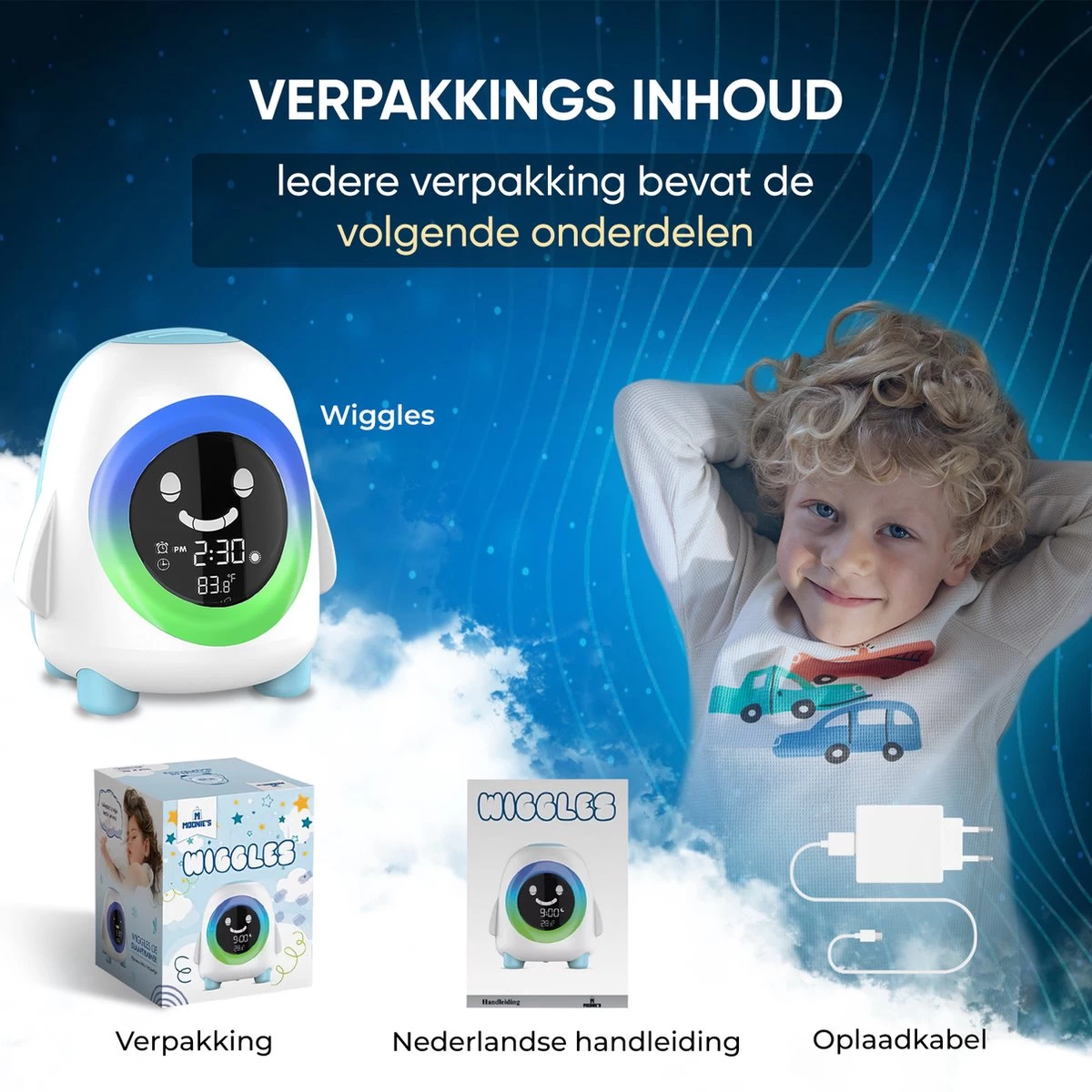 MOONIE'S® - Wiggles De Slaaptrainer - Slaaptrainer Kinderen - Slaapwekker - Kinderwekker - Nachtlampje - Afbeelding 9