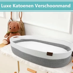 ADSafety - Luxe Verschoonmand - Incl. Matras En 2 Hoezen - Aankleedkussen - Mozes Mand - Babykamer - Commode - Babyshower - Grijs