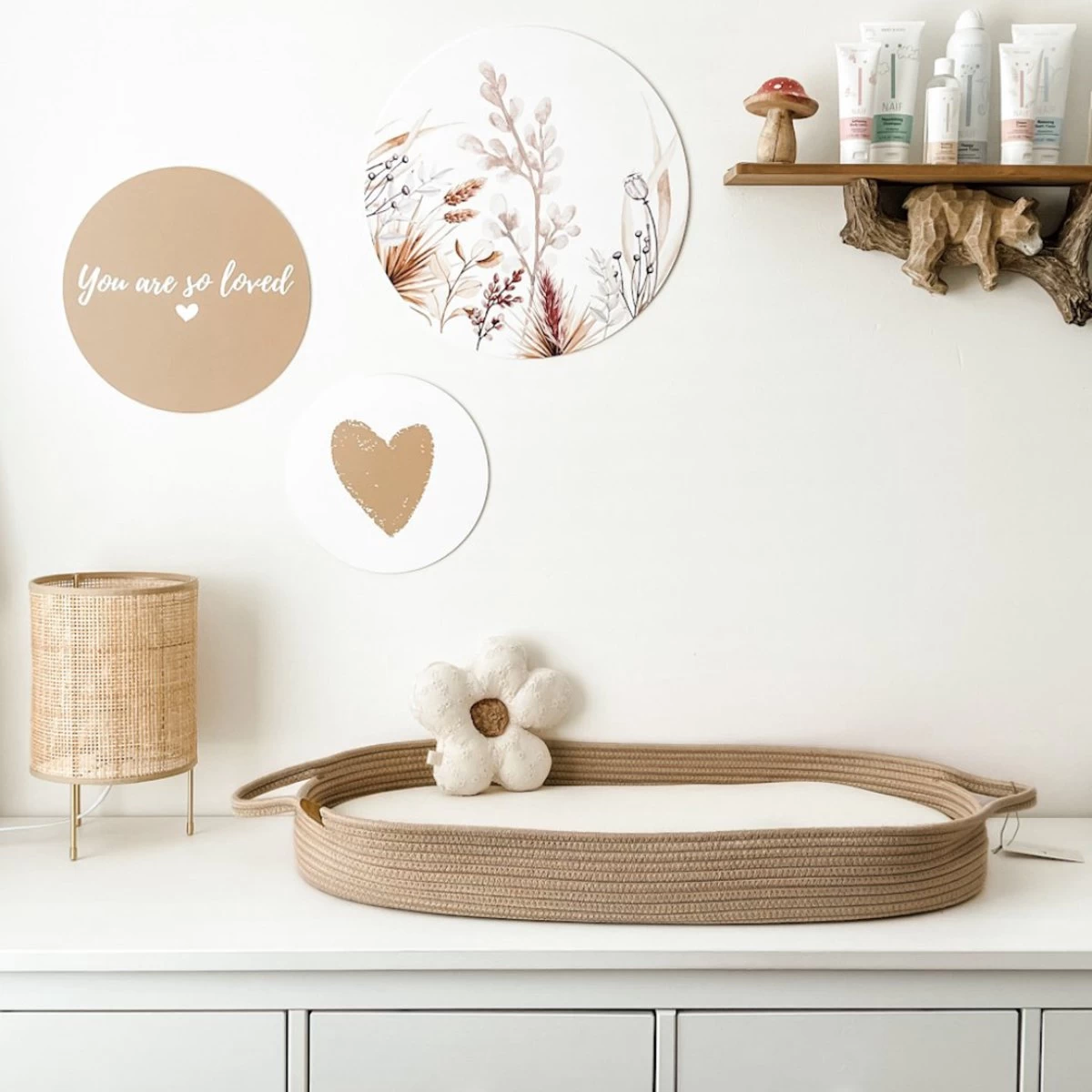 Little Moon Verschoonmand XL - Incl. Extra Dik Matras En Matrashoes Van 100% Biologisch Katoen - Aankleedkussen - Milieuvriendelijk Geweven Katoen - Natural Sand