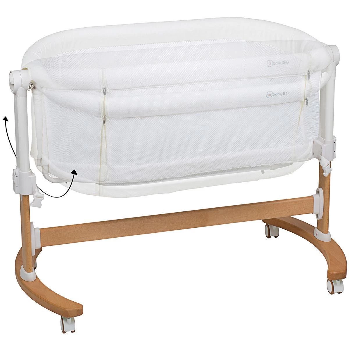 BabyGO Co Sleeper Wieg Met Schommelfuntie Amila Creme - Afbeelding 4