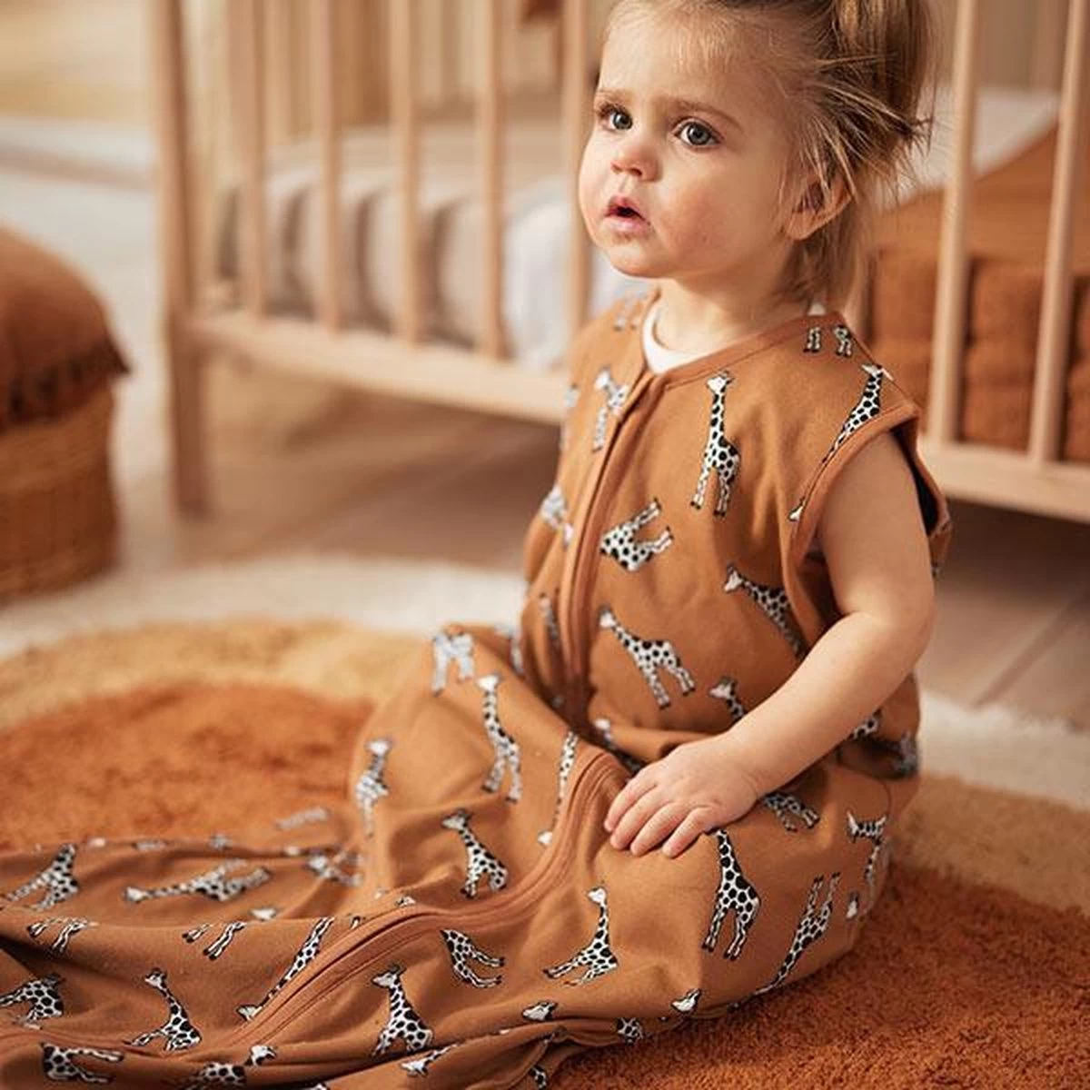 Jollein Baby Slaapzak Jersey 70cm Giraffe - Caramel - Afbeelding 7