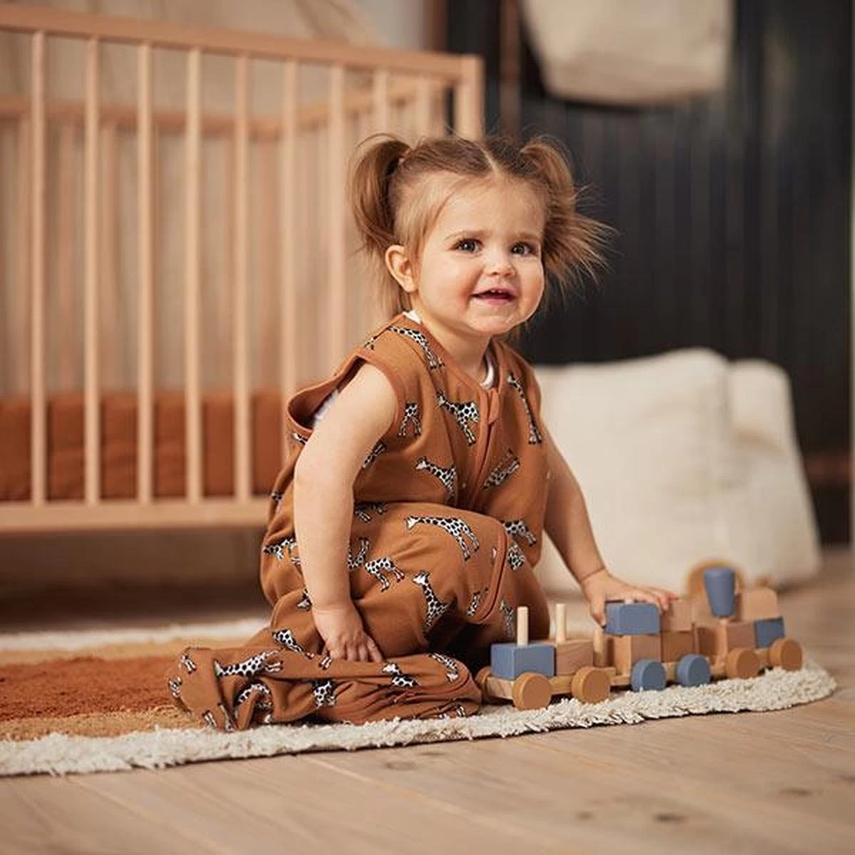 Jollein Baby Slaapzak Jersey 70cm Giraffe - Caramel - Afbeelding 9