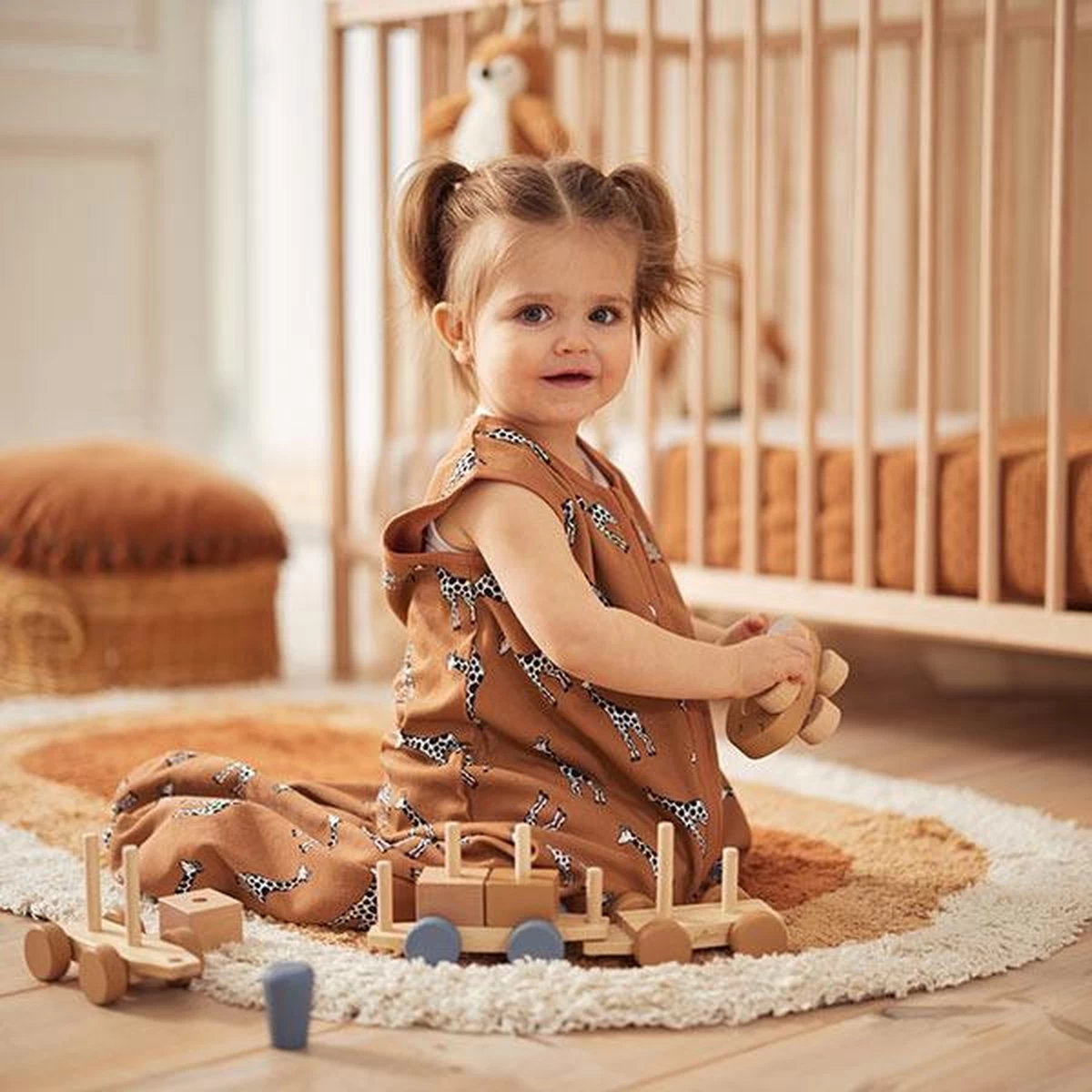 Jollein Baby Slaapzak Jersey 70cm Giraffe - Caramel - Afbeelding 11