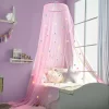 Roze Klamboe Met Glow In The Dark Eenhoorns - Hemelbed Voor Kinderkamer Of Volwassenen - Eenhoorn Sluier, Hemeltje En Bedtent - Baby Muggennet Bedhemel Decoratie
