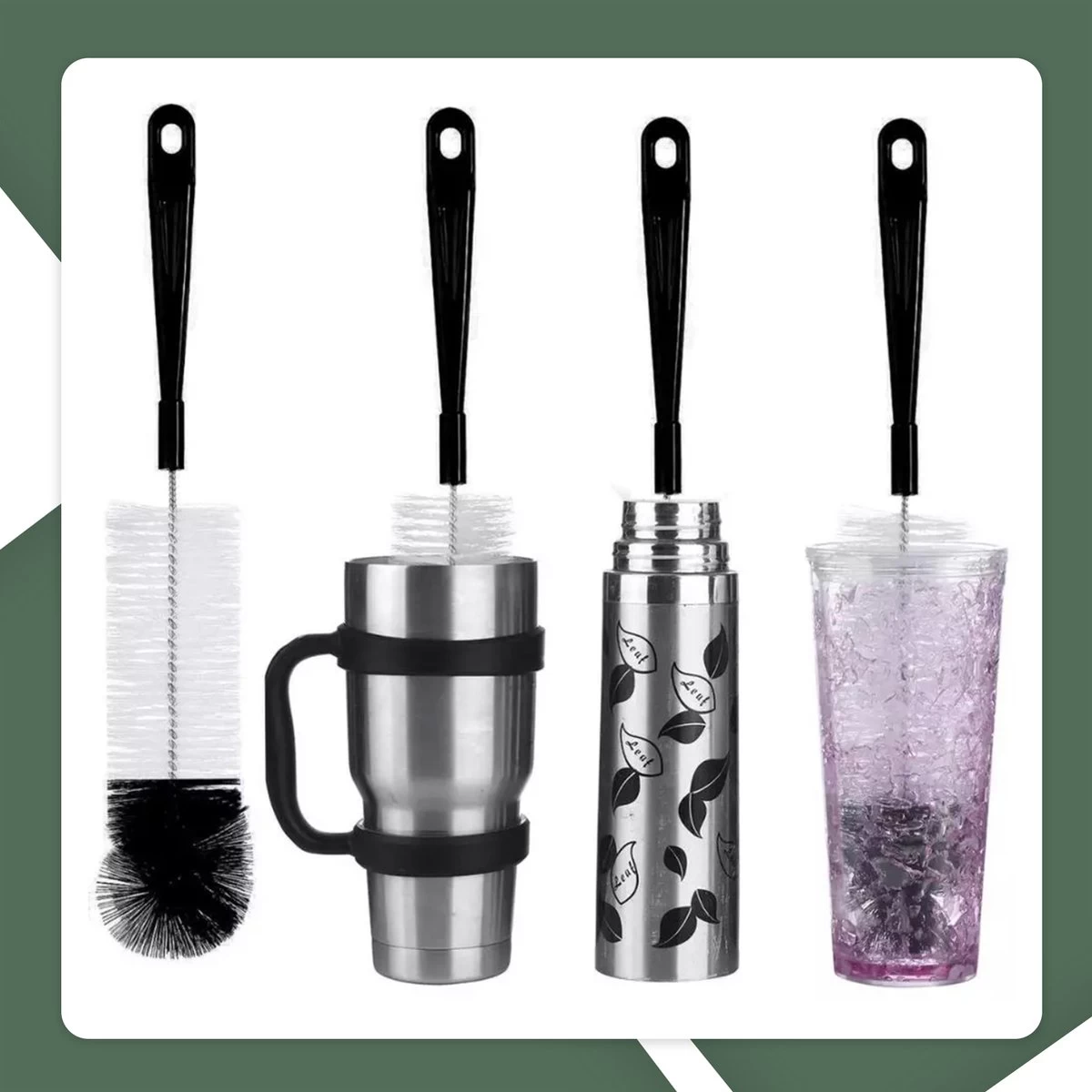 STACK Flessenborstel Set | Speenborstel Set - Flessen Reiniger Set - Melkfles Borstel Set - Drinkfles Reiniger Set - Schoonmaakborstel Set - Flessenreiniger Set - Pijpenborstel - Kras En BPA Vrij - 5 Delige Set Voor Ieder Oppervlak - Afbeelding 5