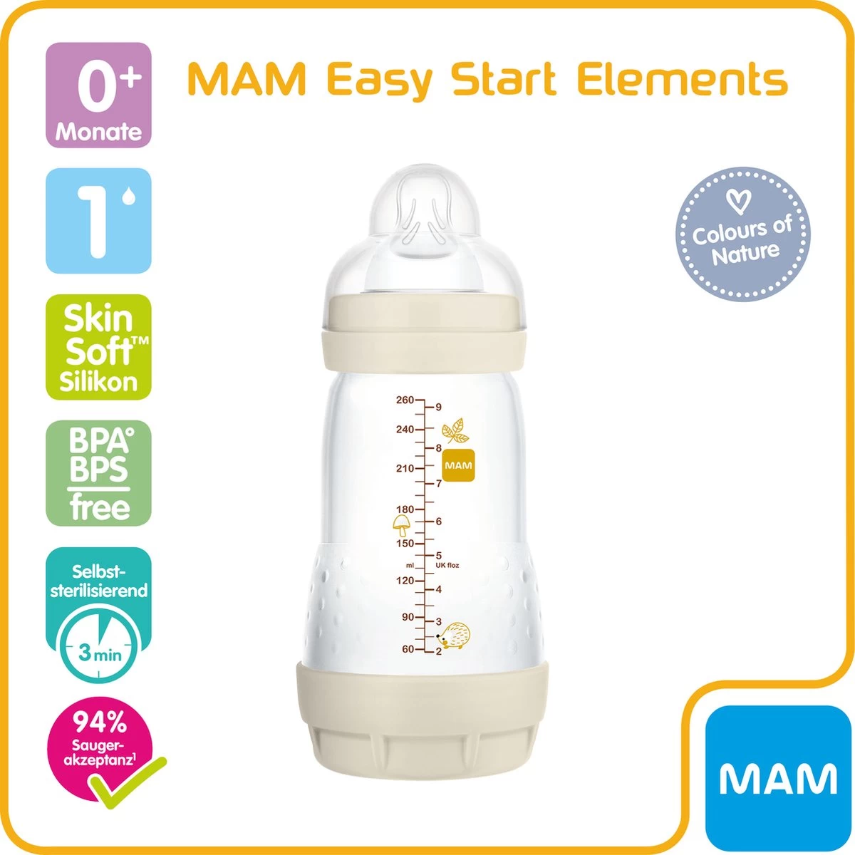 Mam - Elements - Zuigfles - 260ML - (Unisex) - Afbeelding 3