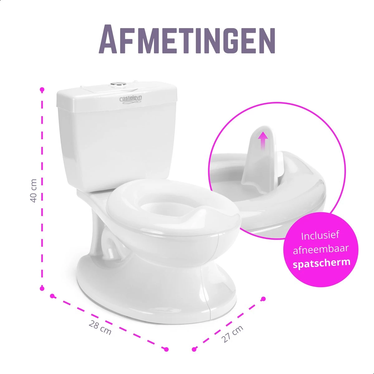 Casteleyn - Plaspotje - WC Potje - Toilet Trainer - Kinder Toilet - Met Geluid - Tot 21KG - Wit - Afbeelding 2