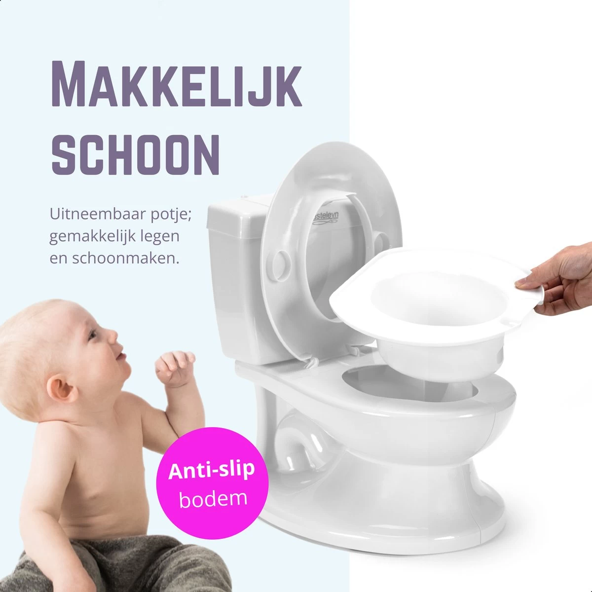 Casteleyn - Plaspotje - WC Potje - Toilet Trainer - Kinder Toilet - Met Geluid - Tot 21KG - Wit - Afbeelding 5