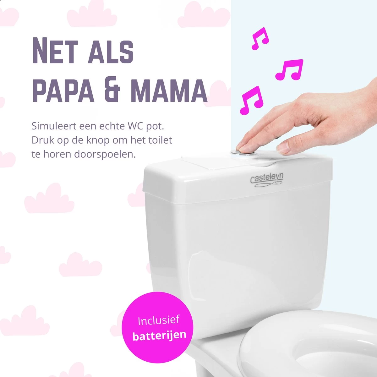 Casteleyn - Plaspotje - WC Potje - Toilet Trainer - Kinder Toilet - Met Geluid - Tot 21KG - Wit - Afbeelding 8