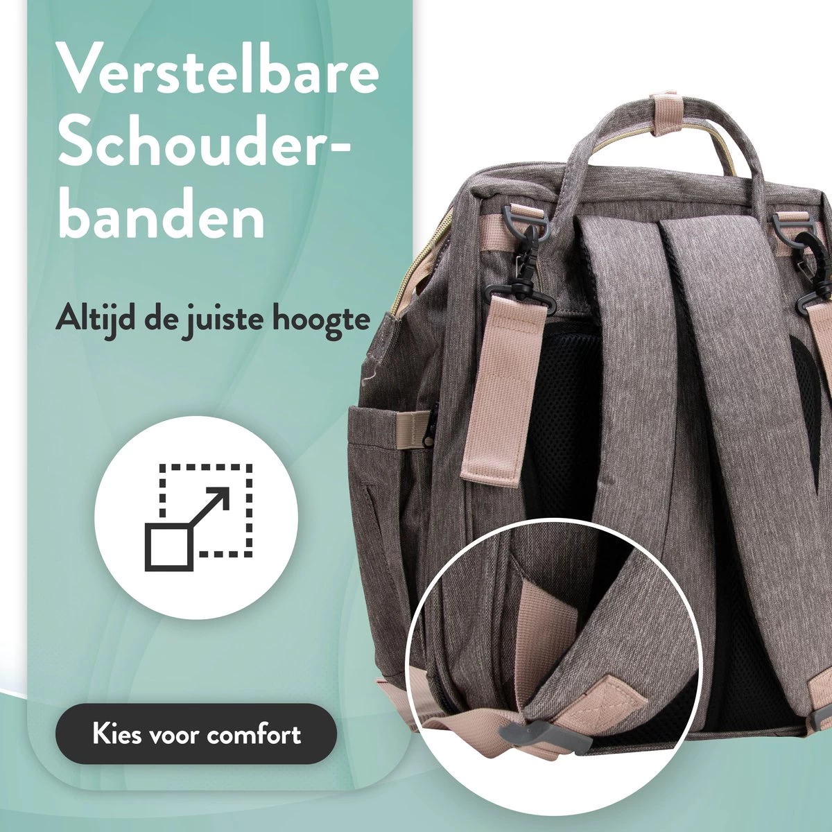 Luiertas Rugzak - Monx Luiertas Verzorgingstas Met Uitklapbaar Babybedje - Overzichtelijke Luierrugzak Extra Buggy En Kinderwagen Haken Inclusief Geïsoleerde Flessenhouder - Grijs - Afbeelding 11