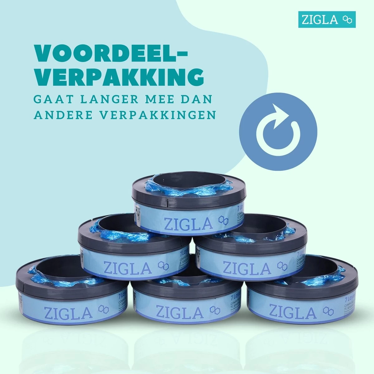 Zigla – 6x Luieremmer Navulling – Navulcassette - Geschikt Voor Tommee Tippee Sangenic Tec - Afbeelding 2