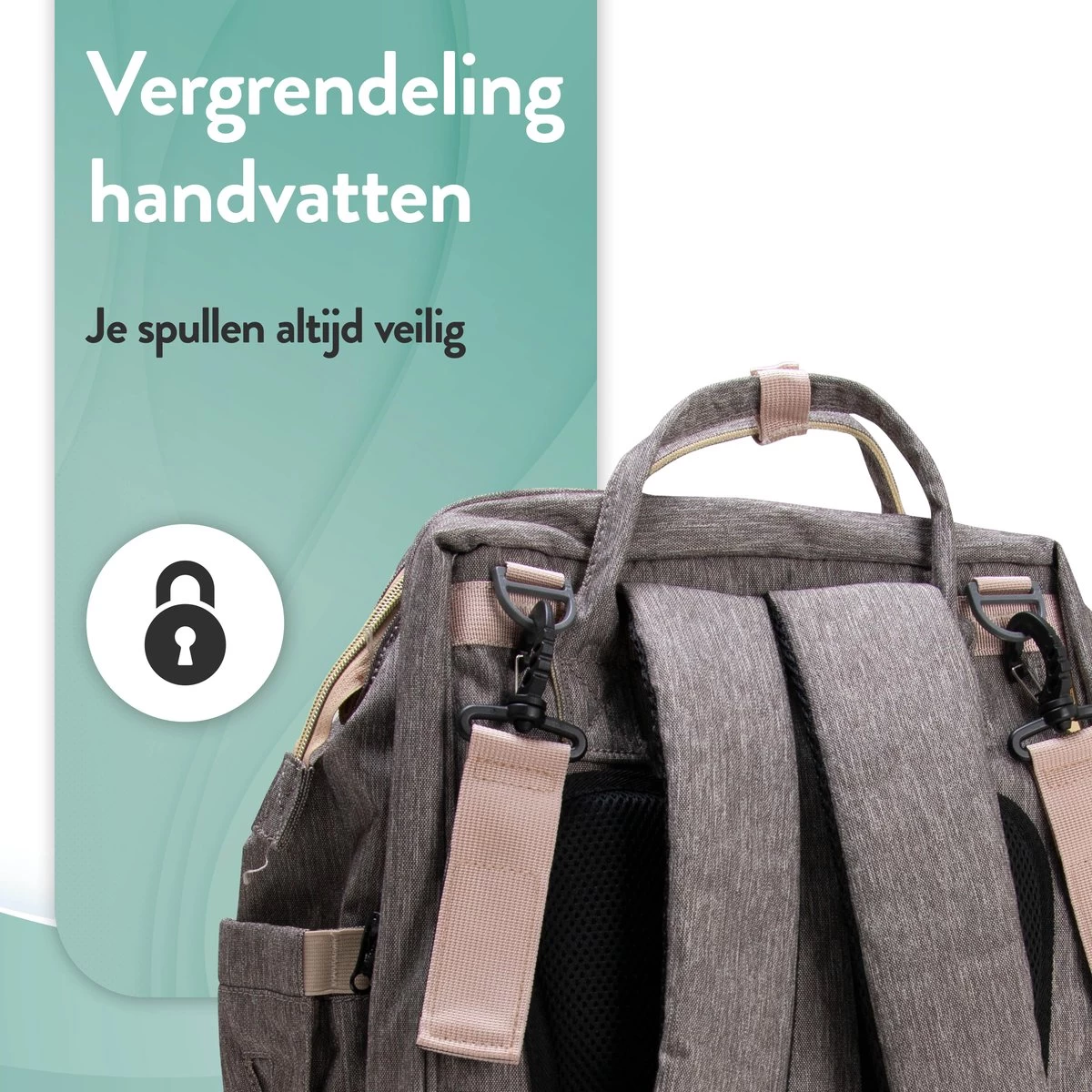 Luiertas Rugzak - Monx Luiertas Verzorgingstas Met Uitklapbaar Babybedje - Overzichtelijke Luierrugzak Extra Buggy En Kinderwagen Haken Inclusief Geïsoleerde Flessenhouder - Grijs - Afbeelding 12