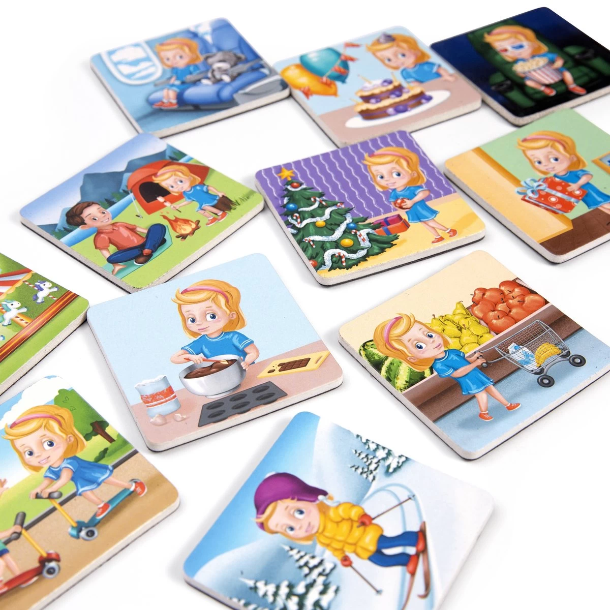 KLUZOO Dagplanner – 72 Magnetische Kaarten Meisje-Pictogrammen Voor Planbord Met Activiteiten En Taken – Zindelijkheidstraining – Beloningssysteem – Montessori Speelgoed - Zindelijkheid - Potjestraining Jongens En Meisje – Dagritme - Planner – Kind - Afbeelding 8