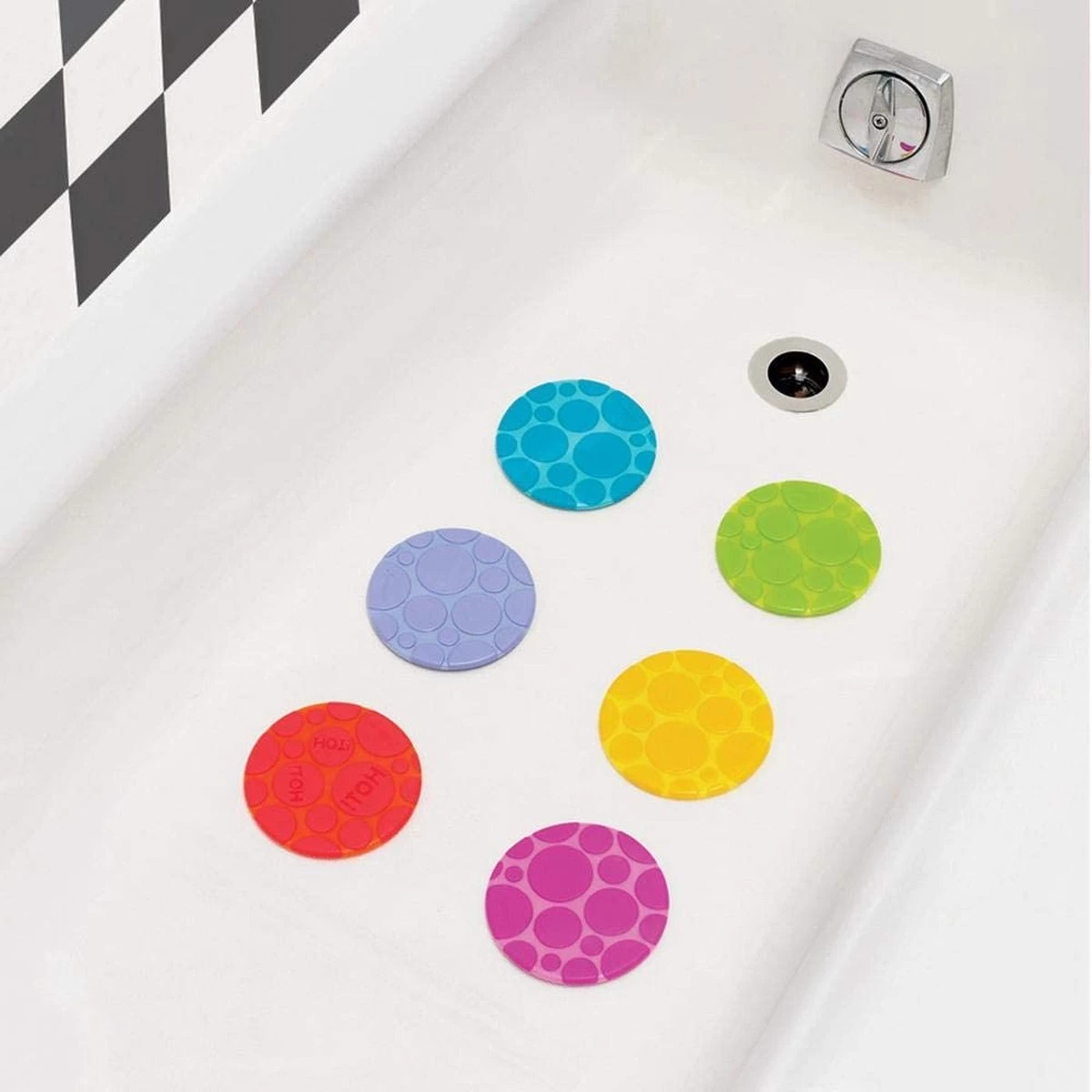 Munchkin Grippy Dots Anti-Slip Badmat Stippen - 6 Stuks - Diverse Kleuren - Afbeelding 2