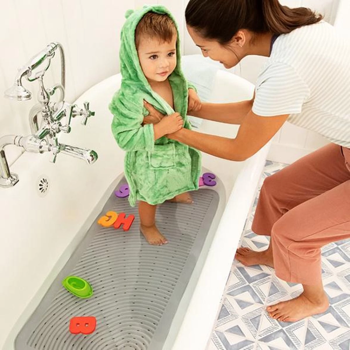 Munchkin Soft Spot Cushioned Badmat - Anti Slip Mat Voor In Bad - Grijs - Afbeelding 3
