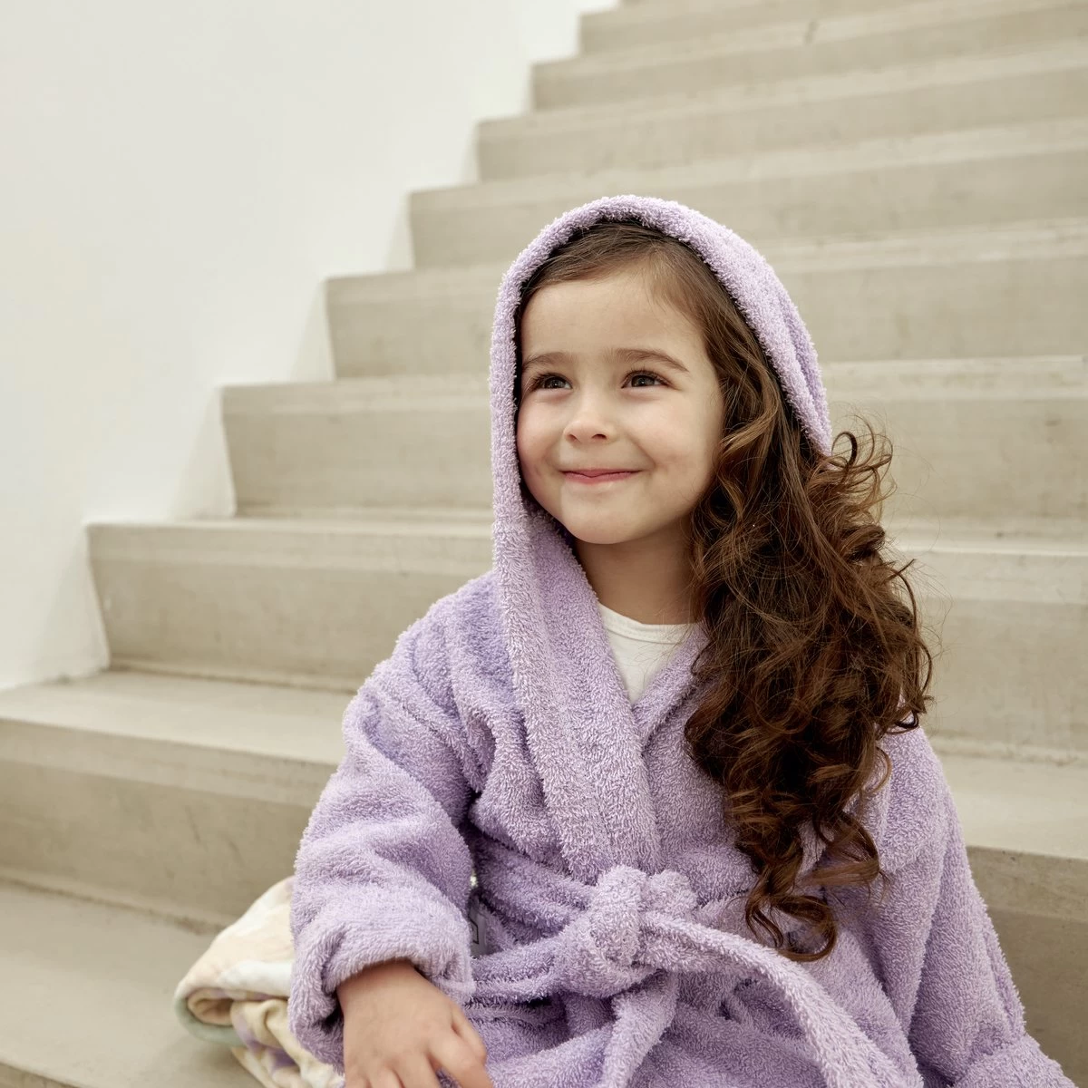 Meyco Baby Badjas Basic Badstof - 98/104 - Soft Lilac - Afbeelding 3