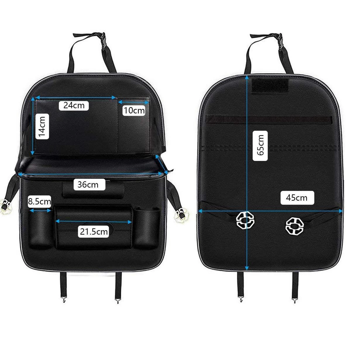 Luxe Auto Organizer Met Tablet Houder Autostoel Organiser Ipadhouder Voor Kinderen – Zwart - Afbeelding 6