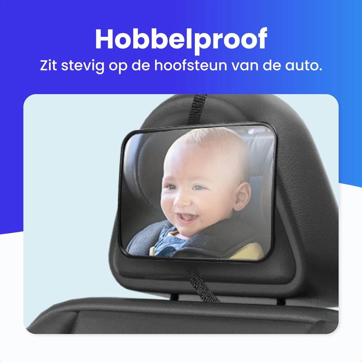 Autospiegel Baby - Achteruitkijkspiegel - Eenvoudig Monteren - Hoofdsteun Achterbank - EJC Products - Afbeelding 4