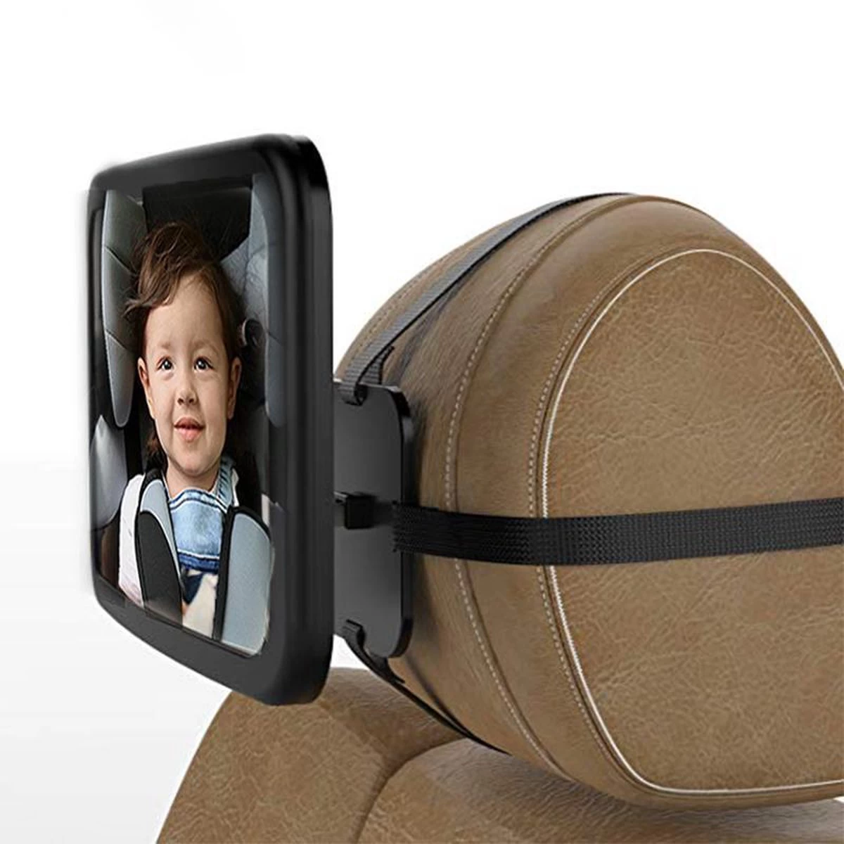 Merkloos Achterbank Spiegel Voor Baby & Kind - Auto Accessoires - Shatterproof - Zwarte A3 Verstelbare Monitor - Afbeelding 6