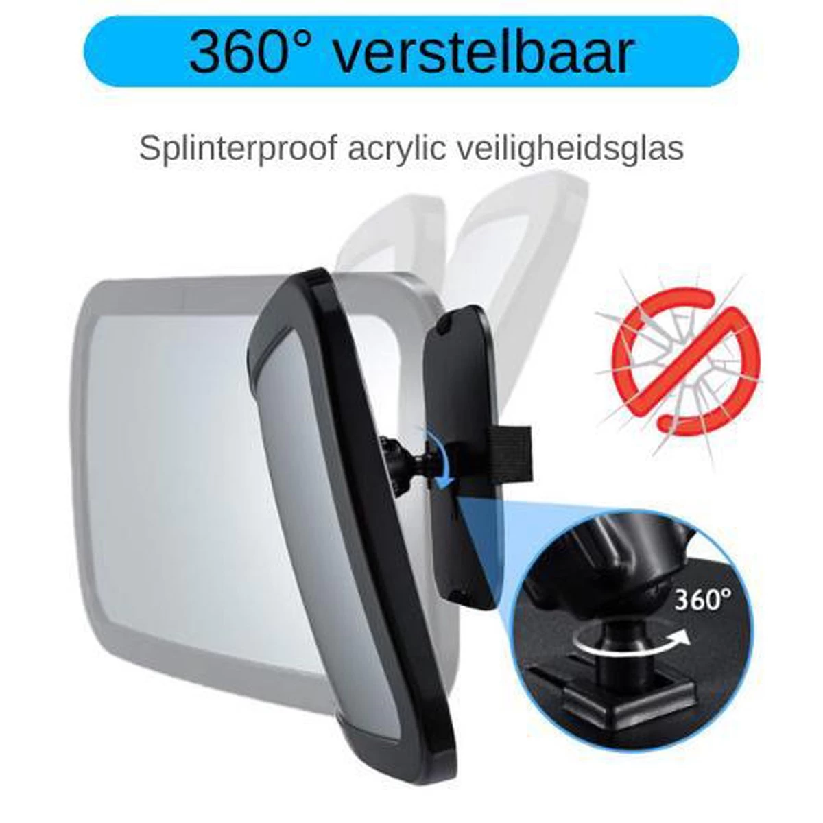 Autospiegel Baby - Maxi Cosi Spiegel - Baby Spiegel Auto - Achteruitkijkspiegel - Veiligheidsspiegel - Afbeelding 2