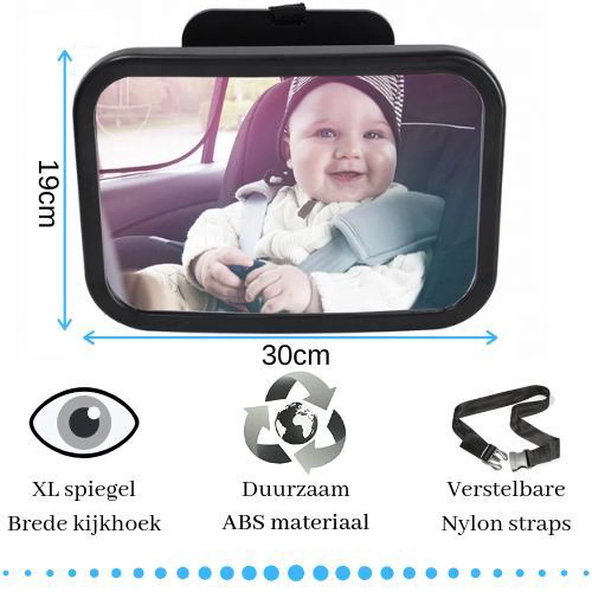 Autospiegel Baby - Maxi Cosi Spiegel - Baby Spiegel Auto - Achteruitkijkspiegel - Veiligheidsspiegel - Afbeelding 3