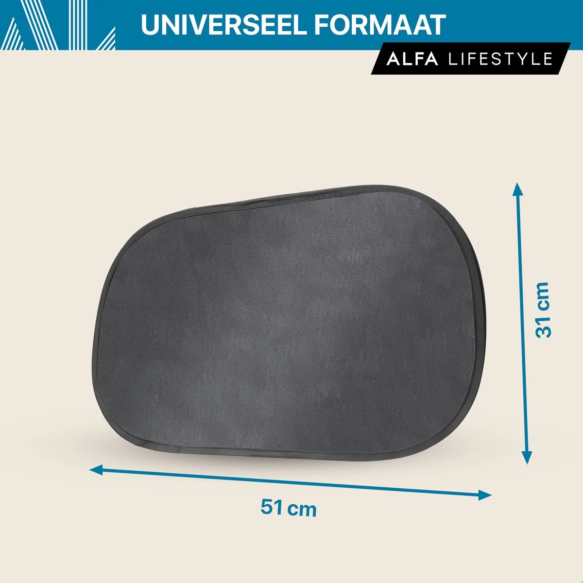 ALFA LIFESTYLE® Statische Zonneschermen - SHADE PRO V3 – Zwart Transparant Zonnescherm – UV Protectie Bescherming - Zonwering Auto - 2 Stuks - Afbeelding 9