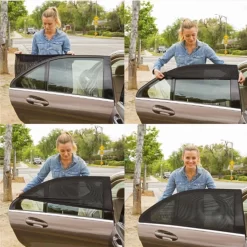 Merkloos Zonnescherm - Auto Achterruit - Raamscherm - 2 Stuks - Doorschijnend - Zwart