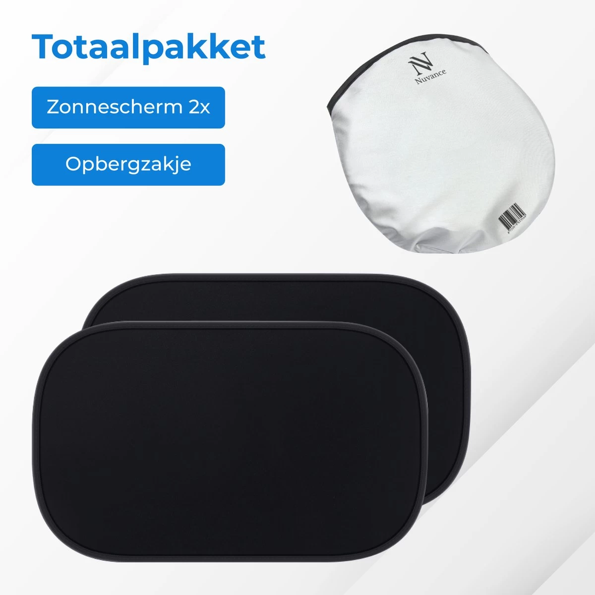 Nuvance - Zonnescherm Auto - 2 Stuks - Met UV Protectie Voor Baby En Kind - Zonwering Zijruiten - Zelfklevend - One Size - Zwart - Afbeelding 8