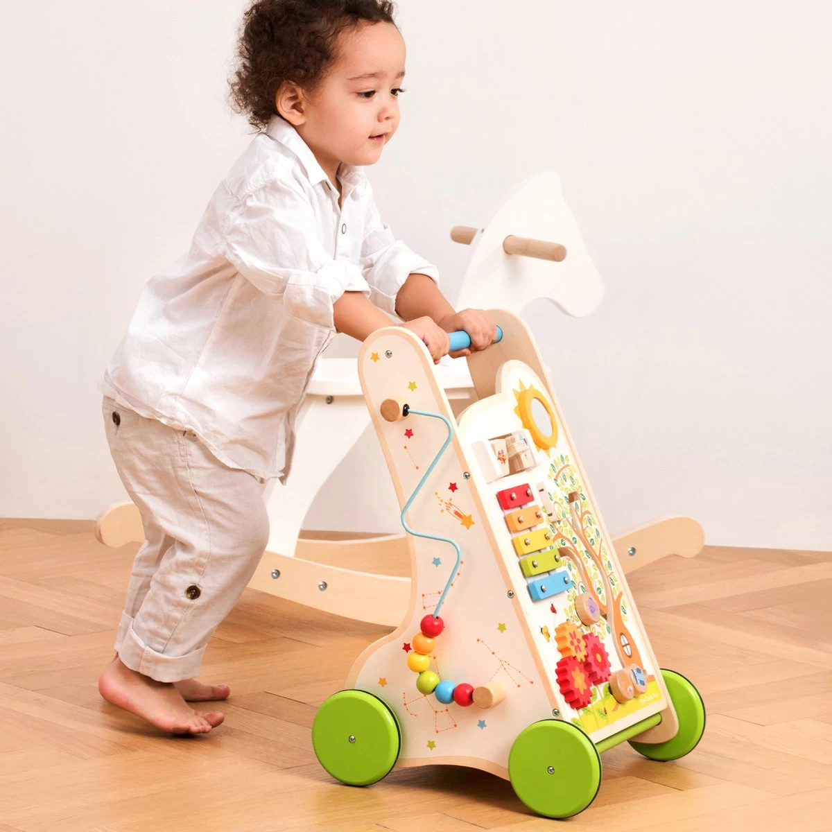 New Classic Toys® New Classic Toys Houten Activiteiten Duw- Loopwagen - Afbeelding 2