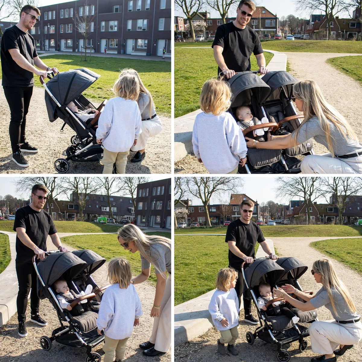 Deryan Luxe Rolo X2 Dubbele Buggy - Duo Buggy - Grijs - Afbeelding 4