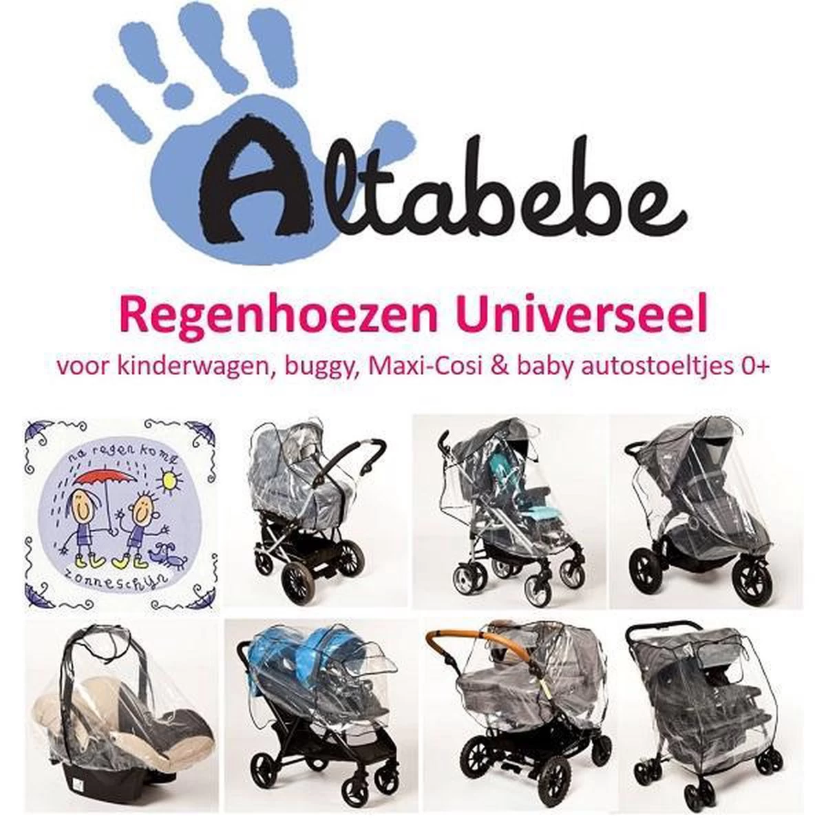 Altabebe - Regenhoes MaxiCosi - Regenscherm Autostoel Baby Universeel - Afbeelding 2