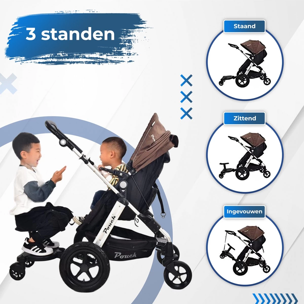 MESC Meerijdplankje Universeel Voor Buggy En Kinderwagen - Meerijdplankje Met Zitje - Afbeelding 3