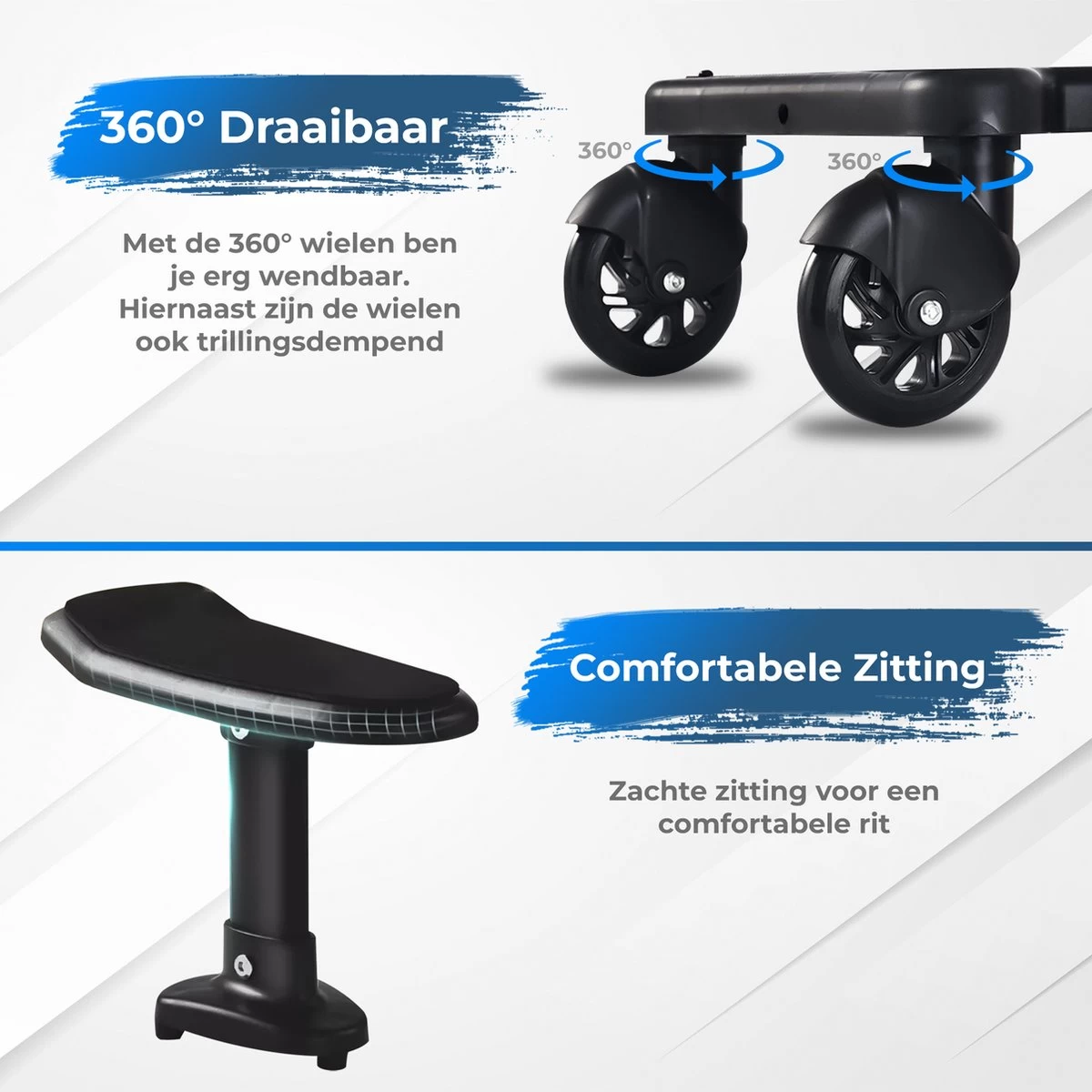 MESC Meerijdplankje Universeel Voor Buggy En Kinderwagen - Meerijdplankje Met Zitje - Afbeelding 5