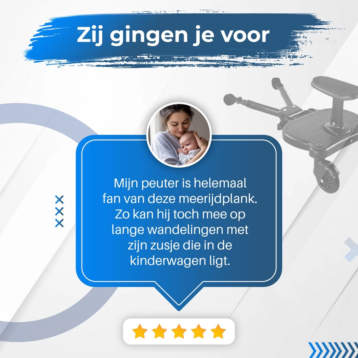 MESC Meerijdplankje Universeel Voor Buggy En Kinderwagen - Meerijdplankje Met Zitje - Afbeelding 7