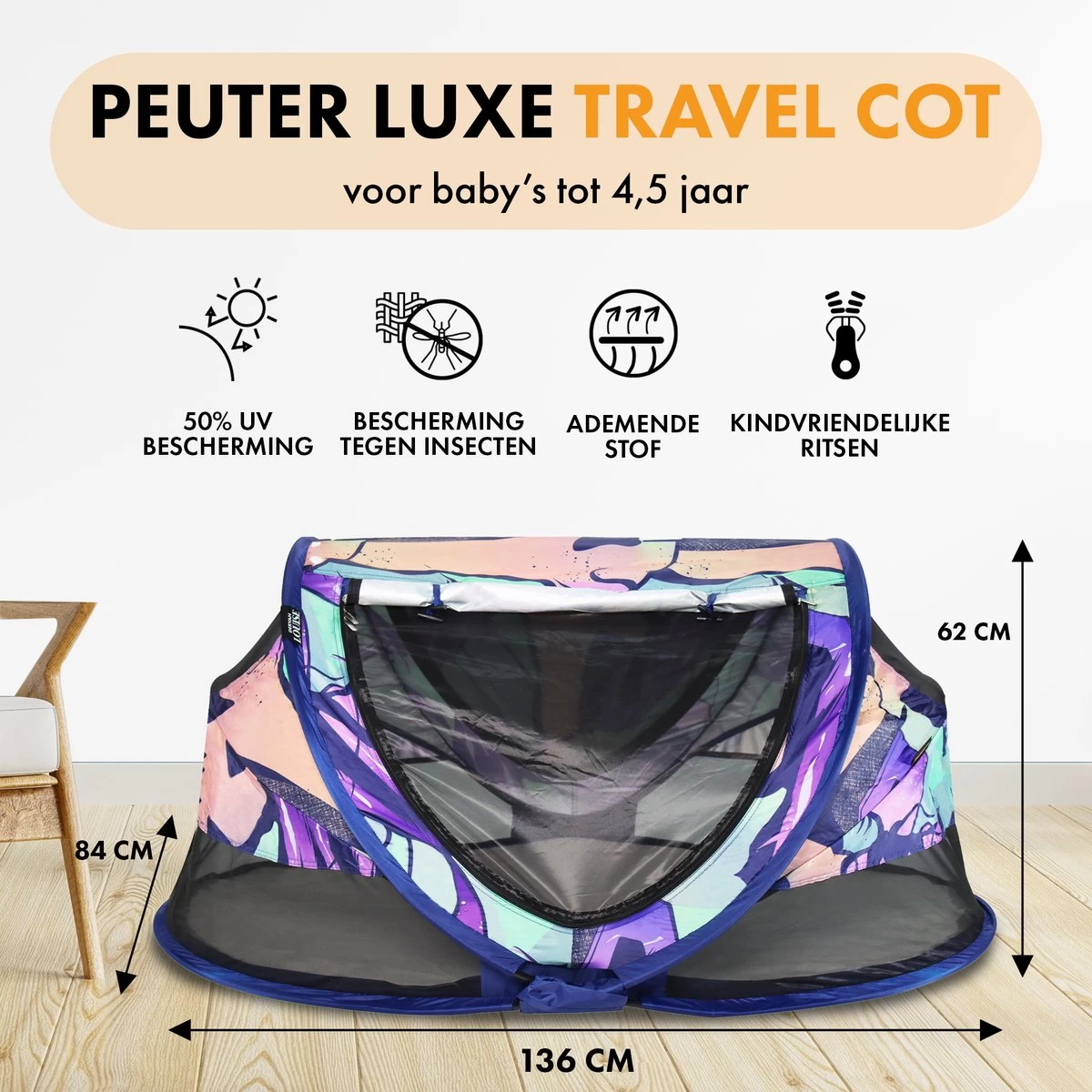 Deryan Peuter Luxe Campingbedje – Inclusief Zelfopblaasbare Matras - Story - Afbeelding 2