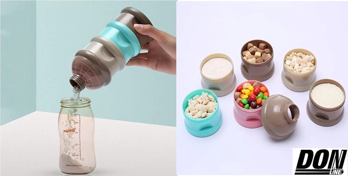 Merkloos Roze Beer - Melkpoeder Doseerdoosje - Baby Melkpoedertoren - Poedertoren - Melkpoeder Toren - Babypoeder Bewaarbakje - Reisbox - Melkpoeder Dispenser - Melkpoeder Toren Baby - Baby Milk Powder Tower - Milk Powder Dispenser – PBA Vrij - Afbeelding 2