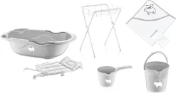 Badset + Standaard | Babyjem 6-delig Grijs IJsbeer Always With You