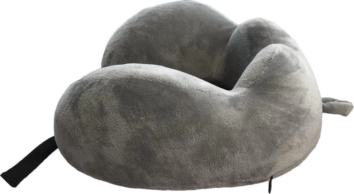 Cuddlebug U-shape Kussen Deluxe | Memoryfoam | Grijs | Reizen/Relaxen