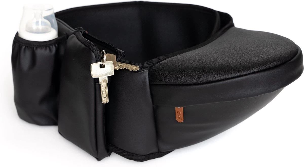 EVE Kids Heupdrager - Baby En Peuter - Heupzitje - Draagzak - Zwart Leer