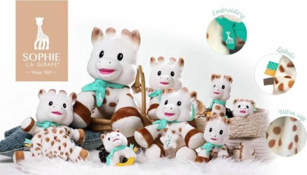 Sophie De Giraf - Rammelaar - Pluche Knijprammelaar - Afbeelding 3